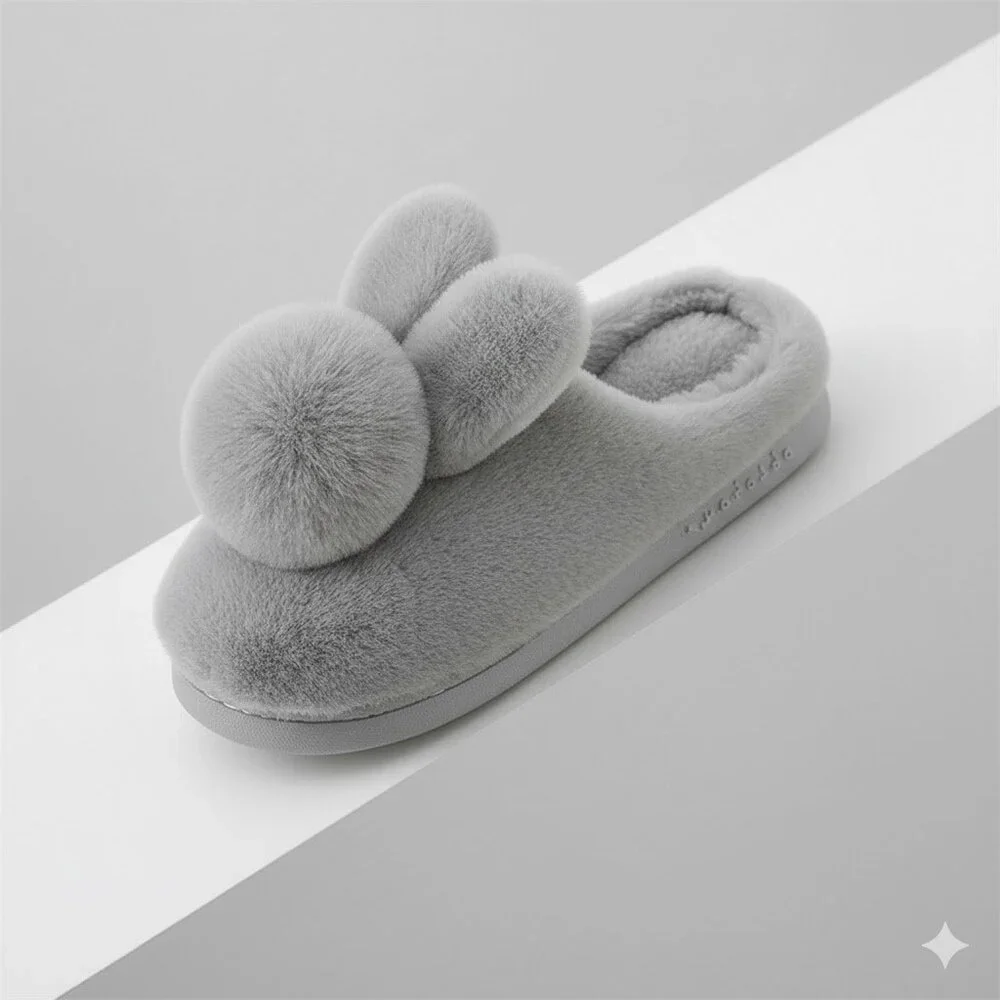 Ultra-Soft Faux Fur Memory Foam Slides - Cute Rabbit Design - Picture 4 of 4